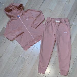Kith Girls pink zip hoodie jacket joggers set